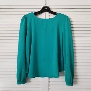 SHASA long sleeve emerald green blouse